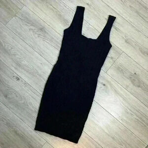 Zara Black Sleeveless Knit Bodycon Dress Size M